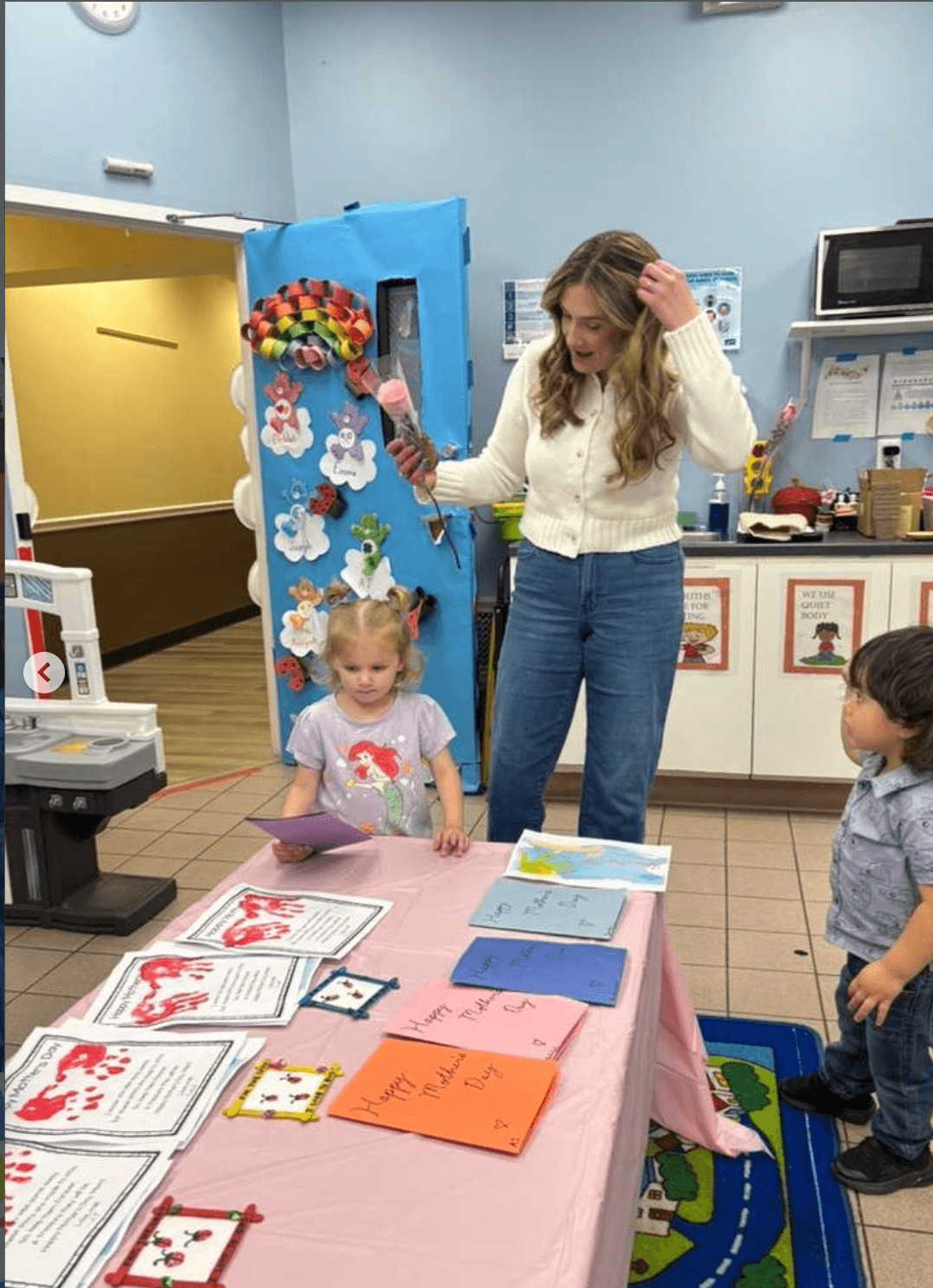 Toddlers and teachers engaged in a classroom activity at Bright Beginners Academy Bensalem