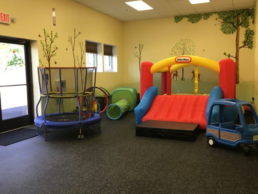 Indoor gym with active play equipment